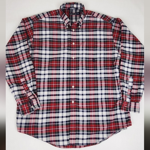 Nautica Other - Vintage Nautica Plaid Holiday Button Down Pocket Shirt